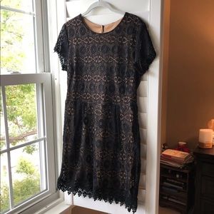 B. Darlin Black and Tan Lace Dress Size 13/14